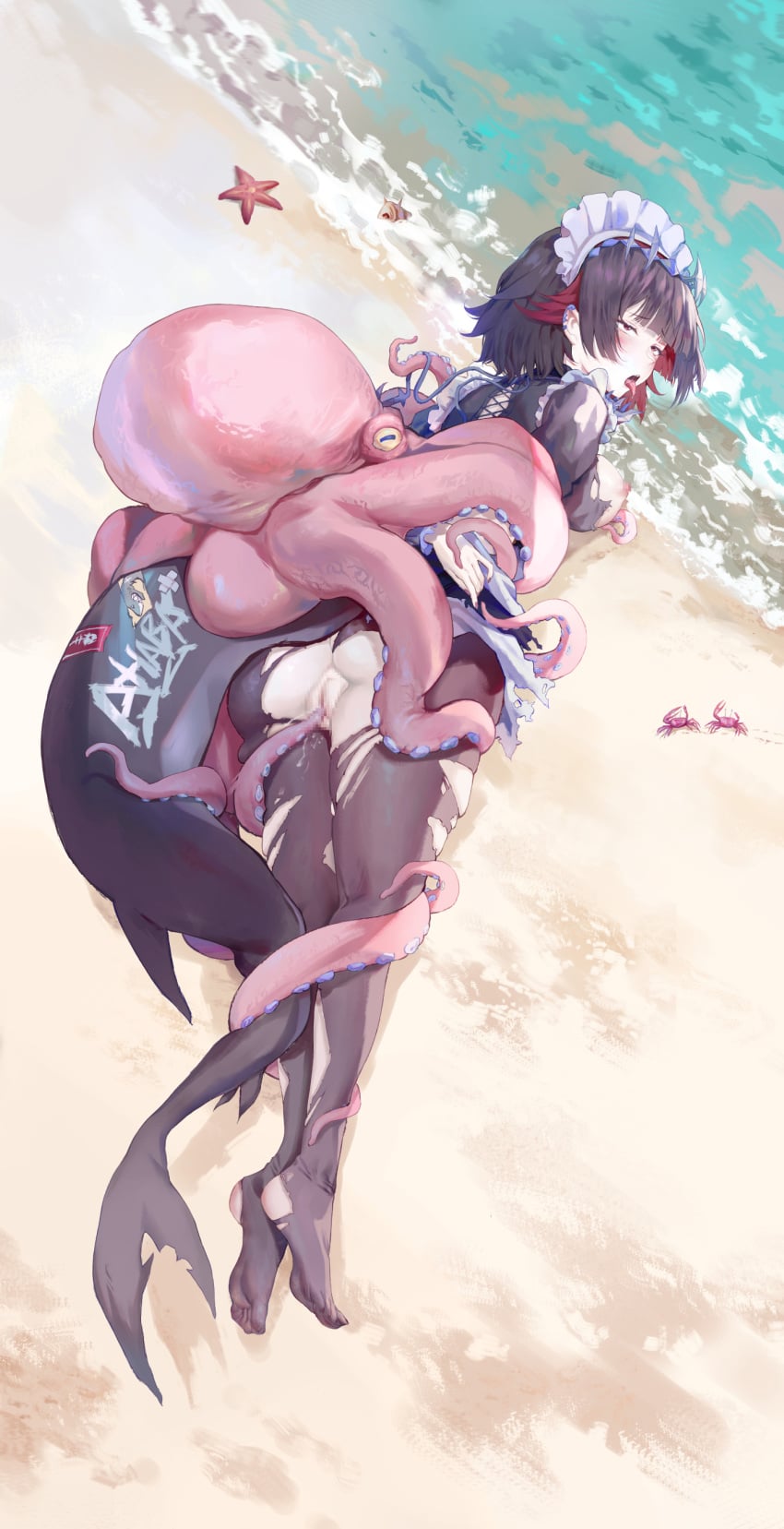 1girls ass beach butt crab ellen_joe female mymdsj octopus pussy qisu shark_girl tail tentacle tentacle_sex thiren vagina woman zenless_zone_zero zoophilia