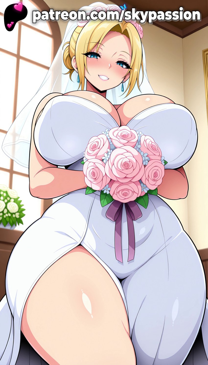 1girls 2025 ai_assisted ai_generated anime annie_leonhardt artist_name ass attack_on_titan big_ass big_butt blonde_hair blue_eyes blush booty bouquet breasts bridal_veil bubble_ass bubble_butt bursting_breasts bust buttocks chest clothed_female curvy curvy_ass curvy_butt dress earrings eyebrows_visible_through_hair female_focus female_only firm_ass flower giant_breasts gloves half-closed_eyes heavy_breasts hi_res high_quality high_resolution highres huge_boobs huge_breasts indoors jewelry juicy_ass juicy_butt large_ass looking_at_viewer massive_boobs massive_breasts parted_lips patreon patreon_username perfect_ass pink_flower pink_rose plump_ass purple_rose rose round_ass sexy_ass shingeki_no_kyojin skypassion smile solo stable_diffusion thick_thighs thighs tight_ass veil voluptuous_ass watermark wedding_dress white_dress window