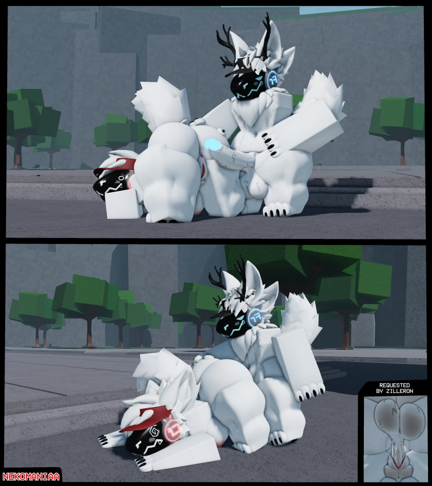 3d ass_focus femboy_on_female femboydom furry furry_only male/female nekomaniaa protogen request roblox roblox_game robloxian self_upload tagme the_strongest_battlegrounds viewed_from_below white_fur