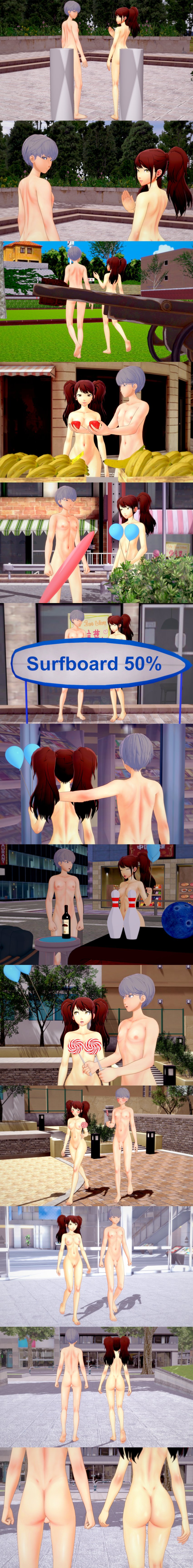 3d ass atlus bare_ass bare_breasts bare_butt big_ass big_butt bigbooty blush blushing_female blushing_male breasts brown_eyes brown_hair brown_hair_female butt_cheeks casual_nudity cock convenient_censoring convenient_censorship couple couple_(romantic) dick female grey_eyes grey_hair grey_hair_male hidden_nudity koikatsu kujikawa_rise male naked_couple naked_female naked_in_public naked_male narukami_yu nsfw nude_couple nude_in_public nudism nudist nudity parody penis persona persona_4 persona_4_the_golden pussy retropunch sega shin_megami_tensei vagina