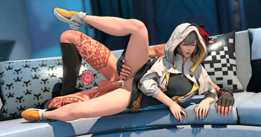 1futa 1girls 3d bottomless clothed_sex couch cum cum_in_pussy cum_inside final_fantasy final_fantasy_xiv futa_on_female futanari hood hyur impregnation leg_up miqo'te ovum queen_sphene royalty sex_from_behind spread_legs tmifromdoma vaginal_penetration