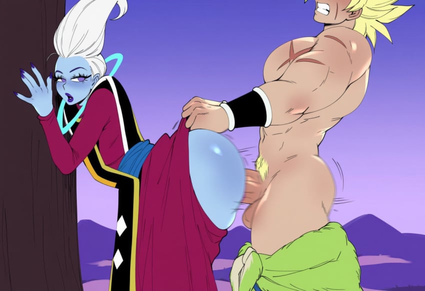 2boys ai_generated anal anal_sex anal_sex ass big_ass big_penis blue_skin broly_(dragon_ball_super) dragon_ball dragon_ball_super fellas femboy gay girly male male/male muscular muscular_male novelai penis sex super_saiyan taller_male trap whis white_hair yaoi