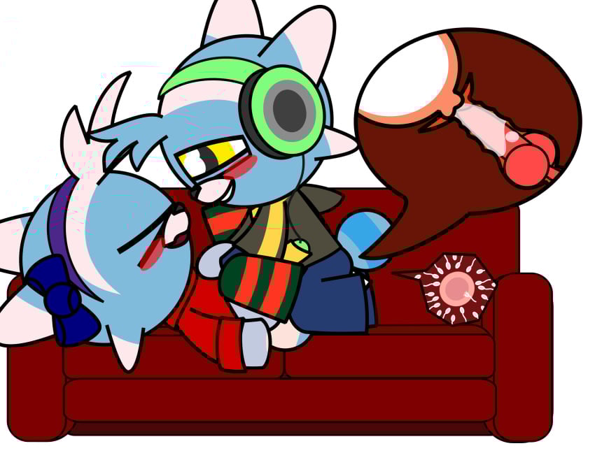 >_< accessory blue_body blue_fur blush blush_stickers bodily_fluids bottomless bottomless_male bow_ribbon brother_(lore) brother_and_sister_(lore) cervical_contact closed_eyes clothed clothed_sex clothing cum cum_in_pussy cum_in_uterus cum_inside cutaway duo ejaculation electronics erection female feral from_front_position fur furniture generation_7_pokemon genital_fluids genitals hair_accessory hair_ribbon hairbow headband headphones hi_res hoodie impregnation incest_(lore) knot knotted_penis knotting legwear looking_at_another looking_at_partner lunamann lying male male/female missionary_position nintendo no_underwear on_back ovum penetration penis pokemon pokemon_(species) ribbons rin_snowblind_(lunamann) sex sibling_(lore) sister_(lore) sofa sofa_sex sperm_cell stockings stufful sweater topwear uterus vaginal_penetration vaginal_penetration yellow_eyes