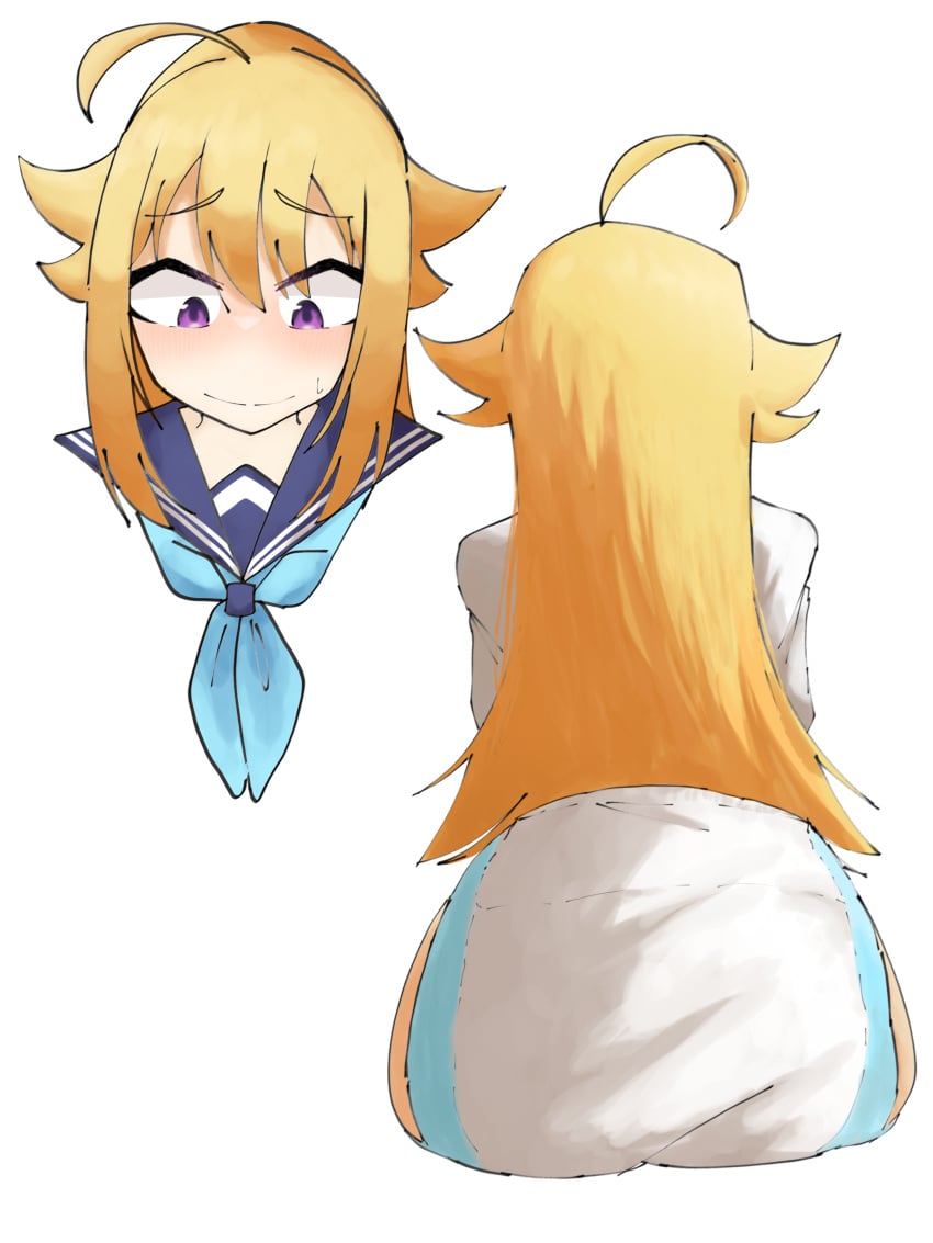 1girls aruriko blonde_hair diaper female female_only koshi_torako shikanoko_nokonoko_koshitantan sitting solo