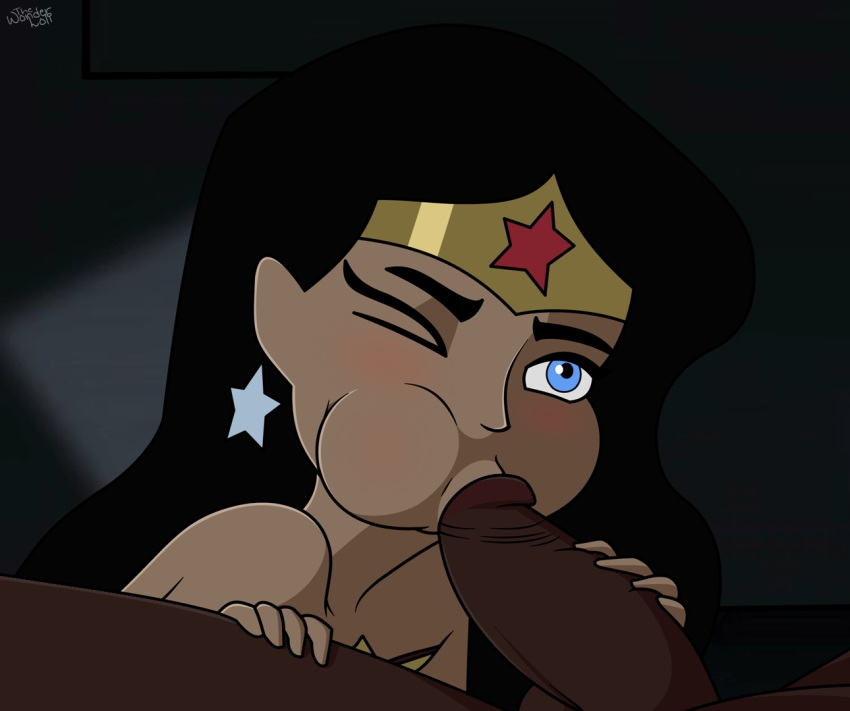 aged_up dark-skinned_male dark_skin dc_comics dcau fellatio female interracial john_stewart justice_league male randomrandom straight suzuka_(edit) wonder_girl_(diana_prince) wonder_woman wonder_woman_(series) young