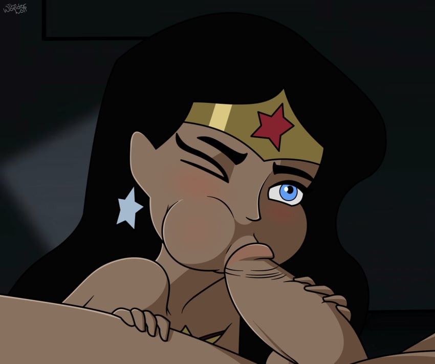 1boy 1girls aged_up cheek_bulge dc_comics dcau fellatio female justice_league male penis randomrandom straight wonder_girl_(diana_prince) wonder_woman wonder_woman_(series) young