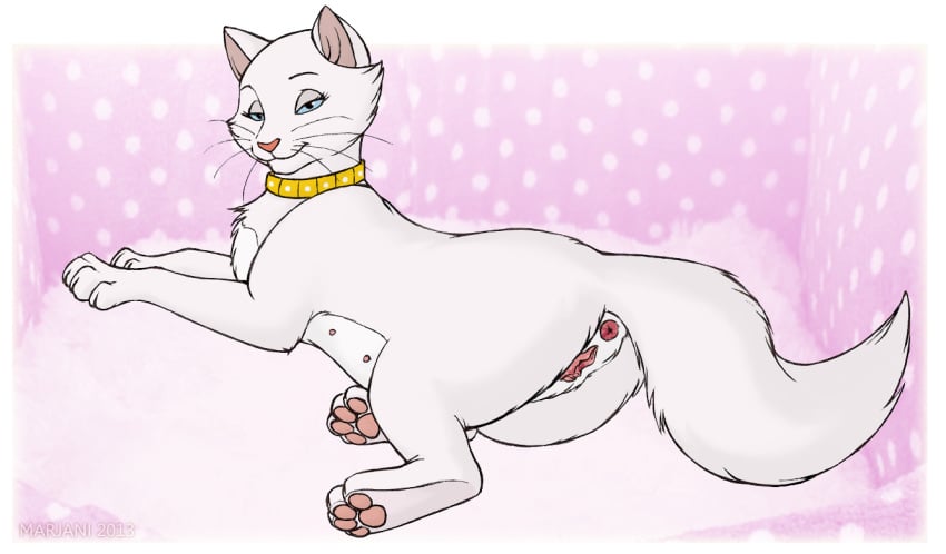 1girls anus ass disney duchess_(the_aristocats) feline female furry house_cat kryaterre on_side pussy the_aristocats