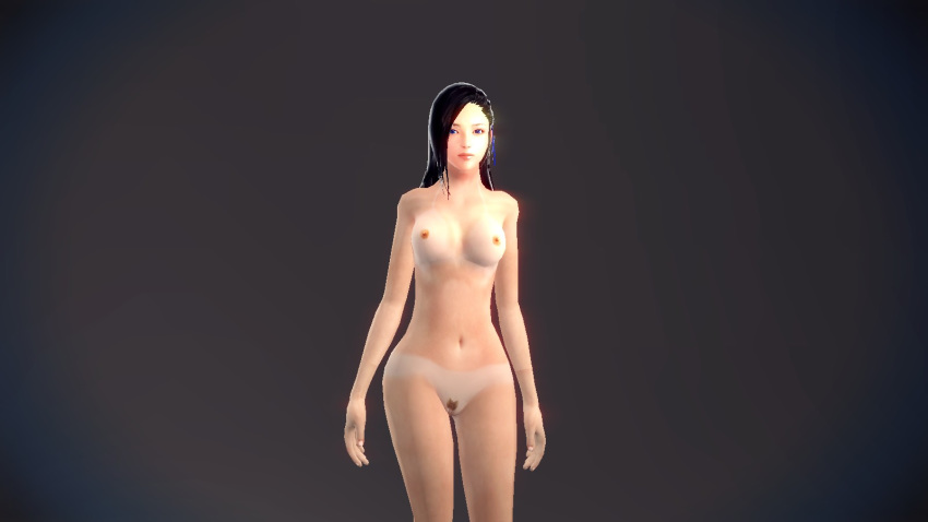 1girls 3d black_hair evy_(mabinogi) female female_only nipples nude solo tagme tanlines vindictus