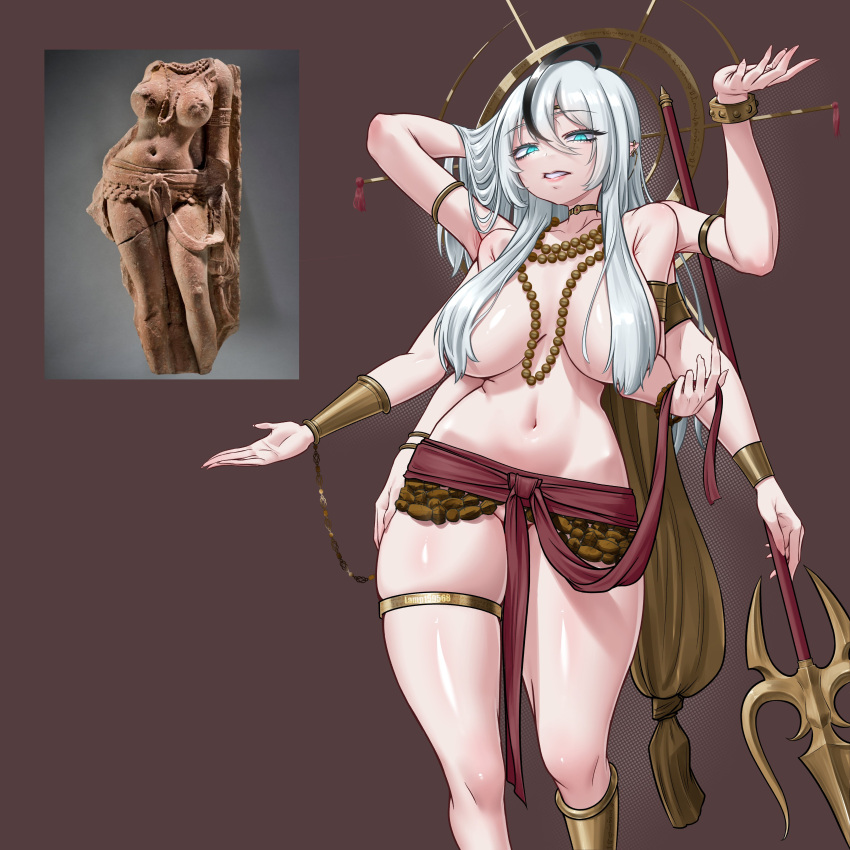 ancient breasts female goddess indian_mythology laowei paganism statue topless