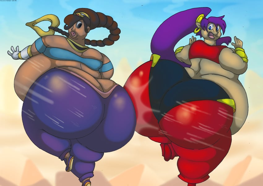 belly big_ass fat looking_back midriff power_stone rouge_(power_stone) shantae shantae_(character) virus-20