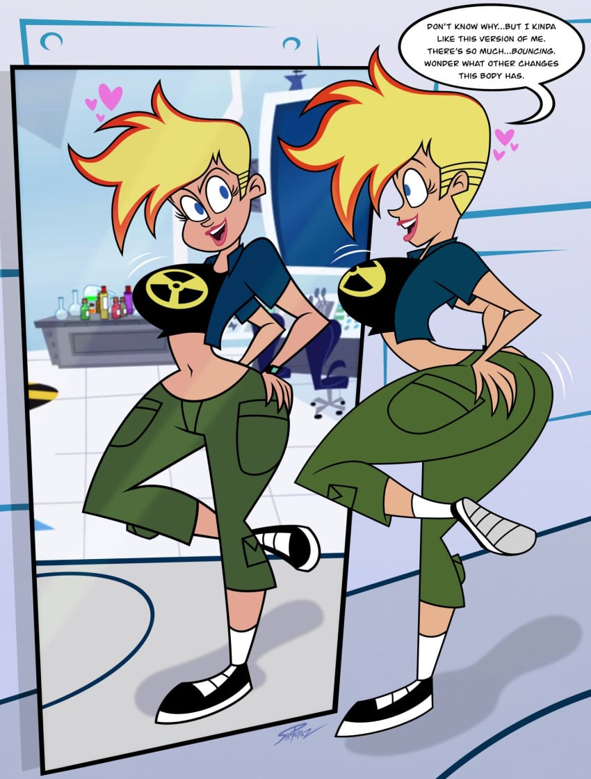 1girls 2025 alternate_version_available artist_name ass big_ass big_breasts bimbo bimbo_body bimbo_lips bimbofication bimbofied blonde_female blonde_hair blonde_hair_female breasts cartoon_network clothed clothed_female clothing crop_top cropped_jacket cropped_shirt dialogue dialogue_bubble english english_dialogue english_text female female_focus female_only fiery_hair front_view fully_clothed fully_clothed_female green_jeans heart heart_symbol hearts_around_head jeans jenny_test johnny_test johnny_test_(series) lab laboratory lips lipstick midriff rule_63 samperez side_view solo solo_female solo_focus speech_bubble text text_bubble thick_thighs thighs warner_bros warner_brothers watch