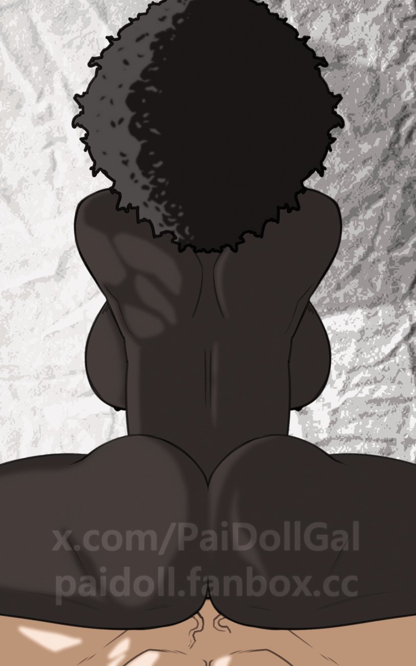 african_female animated asian asian_male big_breasts black_and_white black_body breasts doggy_style loop looping_animation original original_character paidoll round_ass