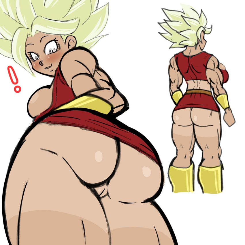 ass ass_focus attractive beautiful_female breasts dragon_ball dragon_ball_super excited exhibitionism female female_focus kale large_breasts miniskirt muscular_female provocative pseudocel pussy sexually_suggestive skirt solo submission uncensored