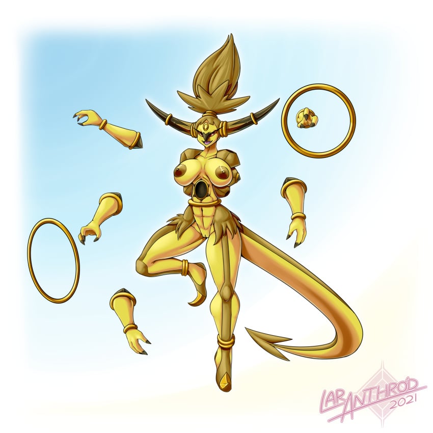 1:1 2021 2_horns absurd_res anthro areola artist_name breasts digital_media_(artwork) english_text female fingers floating_arms generation_6_pokemon genitals hair hi_res hoopa hoopa_(unbound) horn latiar legendary_pokemon nails nintendo nipples number pokemon pokemon_(species) pokemorph pussy ring shiny_pokemon simple_background solo tail text white_sclera