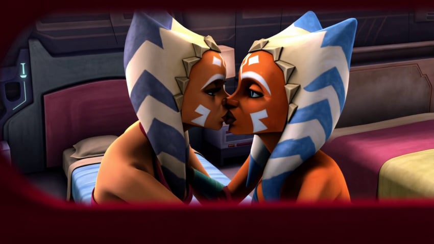 ahsoka_tano ai_generated alien_girl clone_wars incest kissing lesbian_kiss making_out orange_skin peeping peeping_tom selfcest smutgen star_wars togruta twincest twins voyeur voyeurism yuri