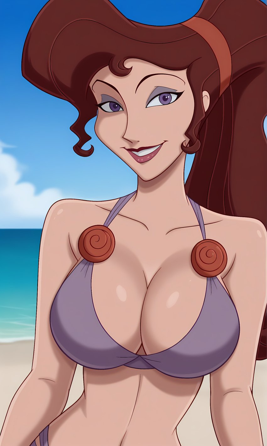 ai_generated bonnieaiart breasts disney female female_only hercules_(disney) looking_at_viewer megara solo swimsuit walt_disney