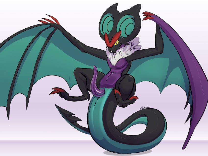absurd_res bat bat_wings bent_legs erection generation_6_pokemon genitals hi_res legs_up male mammal membrane_(anatomy) membranous_wings nintendo noivern open_wings penis pokemon pokemon_(species) prehensile_penis prehensile_tail presenting presenting_penis sajik sitting_on_tail solo solo_male spread_legs spreading tail wings