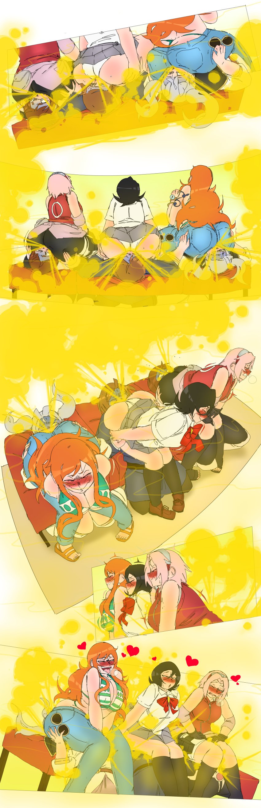6girls black_clover bleach blush bullying comic dialogue facesitting fart fart_fetish fart_in_face fart_torture farting_in_face farting_on_face fat_ass jujutsu_kaisen kuchiki_rukia kugisaki_nobara lazei looking_back my_hero_academia nami_(one_piece) naruto noelle_silva ochako_uraraka one_piece sakura_haruno stinky submissive_female teasing