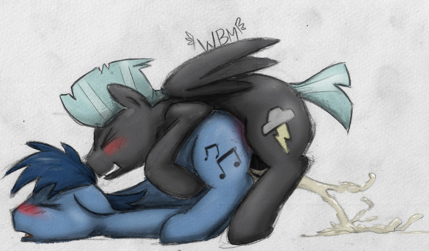 equine friendship_is_magic male male_only my_little_pony noteworthy_(oc) pegasus thunderlane_(mlp) wingbonermaker