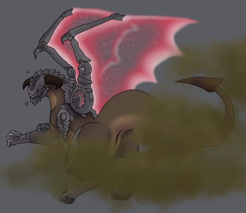 2024 ambiguous_gender ass ass_focus asshole big_fart claws cyberdragon_(doom) cybernetic_arm cybernetic_limb cybernetic_wing cyborg digital_media_(artwork) doom doom_(series) doom_the_dark_ages dragon exposed_ass fart fart_cloud fart_fetish farting farts feral gassy hi_res hydrareality id_software large large_ass laying_down mythology reptilian serrat solo tail tail_lift tailhole teeth wings
