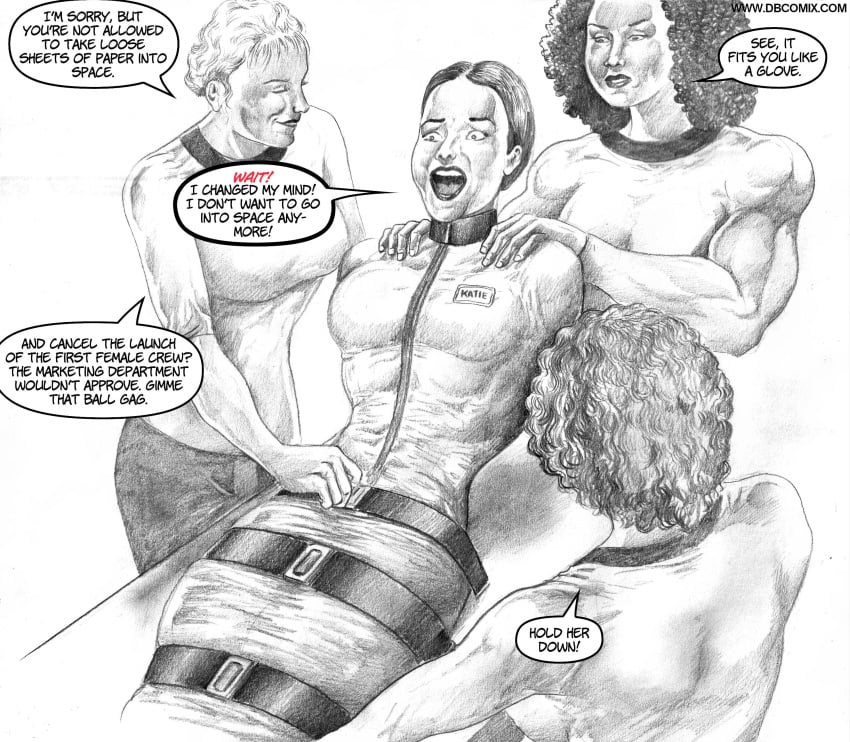 beltbondage bondage bondage bondagefetish bound breast comics did encasement gagged gimpsuit girl helpless humiliation kinky leatherbondage lezdom mouth_stuffed nasa parody peril sleepsack slut space straitjacket suit teenager tiedupgagged uniform yuri
