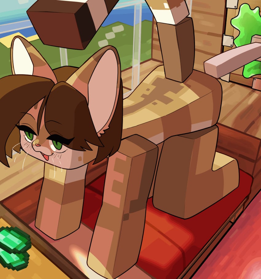 2d_animation all_fours anal anal_sex animated anthro bed breasts digital_media_(artwork) domestic_cat felid feline felis female frame_by_frame from_behind_position fucking_machine fur furniture hair helia_peppercats hi_res improvised_dildo improvised_sex_toy inside loop machine mammal microsoft minecraft minecraft_sheep_fucker mojang nude open_mouth penetration piston sex sex_toy short_playtime solo sticky_piston tail xbox_game_studios yellowparrottw