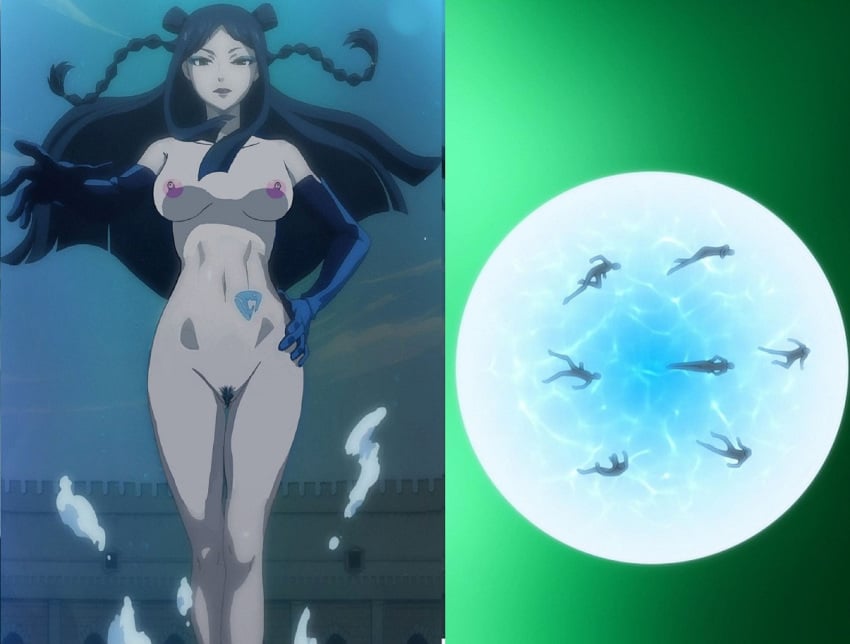 1boy 6girls azn breasts chelia_blendy colosseum edit fairy_tail gloves jenny_realight juvia_lockser lucy_heartfilia medium_breasts minerva_orlando multiple_girls nipples nude nude_filter pubic_hair public risley_law rocker_(fairy_tail) screenshot screenshot_edit skinny_dipping solo_focus swimming tagme tattoo underwater water