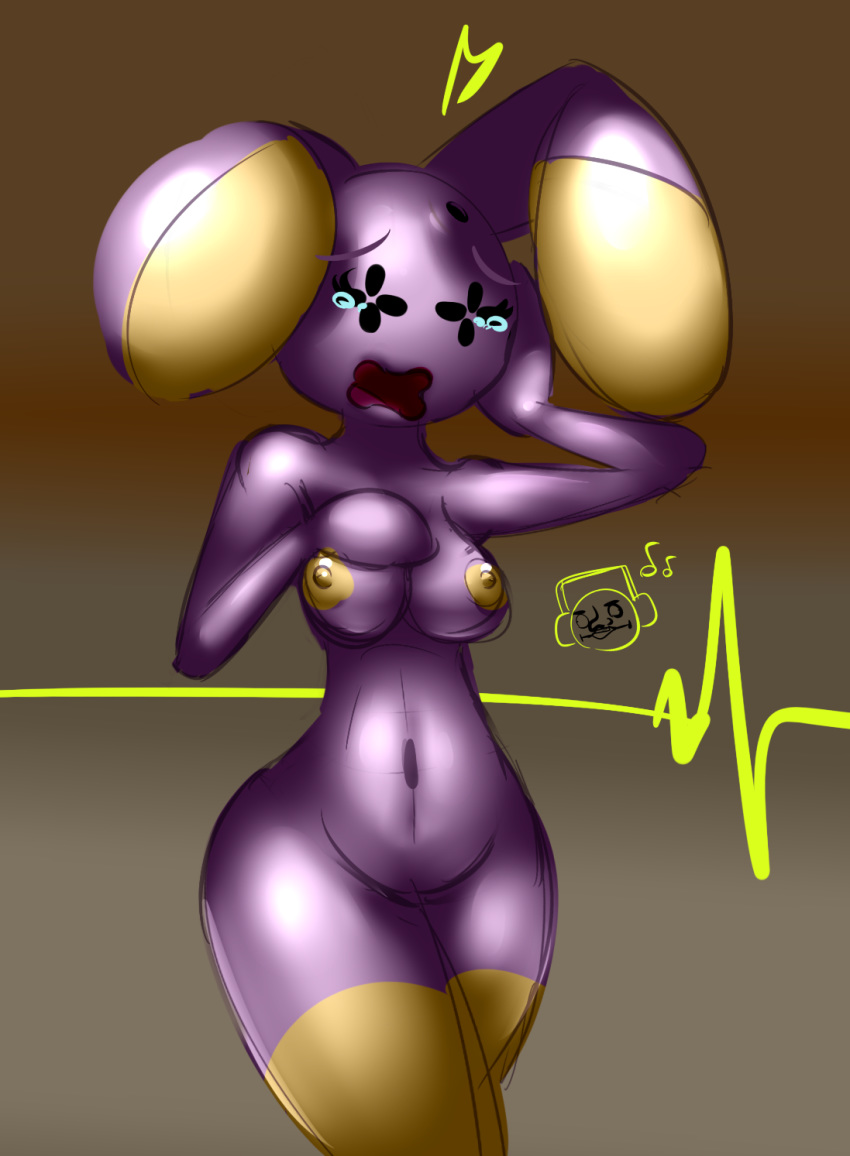 anthro breasts elpatrixf female female_only front_view nipples nude open_mouth pokemon solo standing tagme whismur