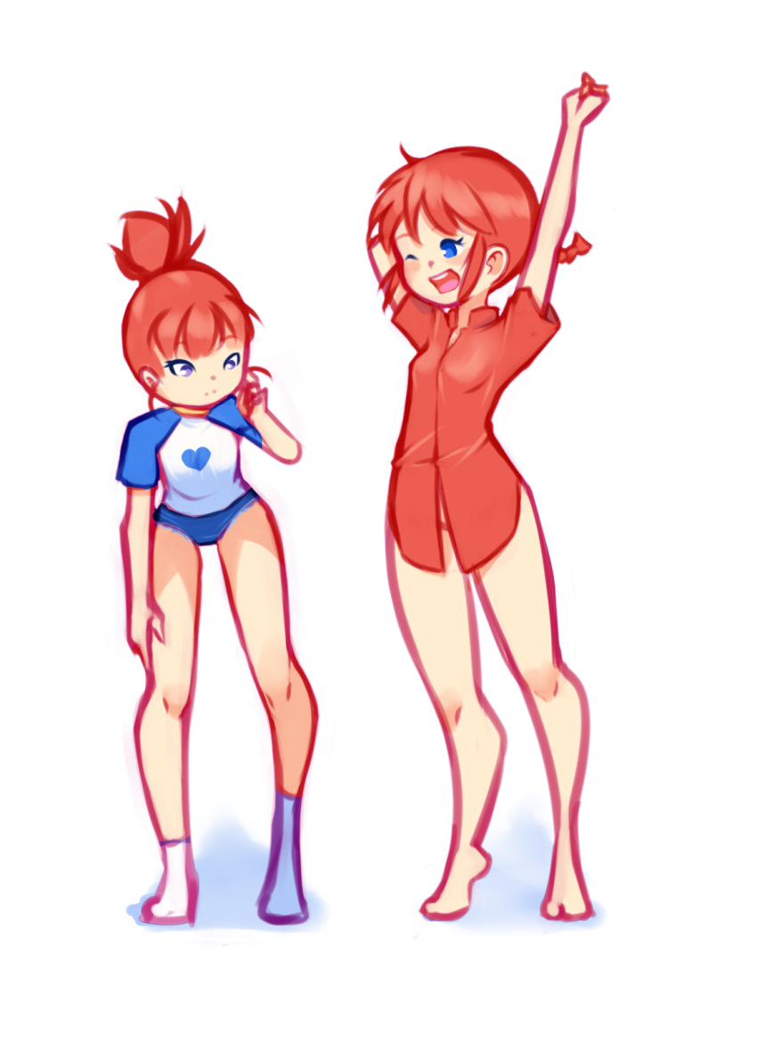 2girls canon_genderswap crossover digimon digimon_tamers drantyno female female_only human makino_ruki multiple_girls panties ranma-chan ranma_1/2 ranma_saotome rika_nonaka t-shirt