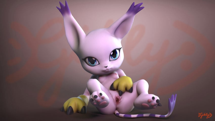 1girls 3d anthro bandai_namco blue_eyes breasts digimon digimon_(species) digital_media_(artwork) felid feline female female_only gatomon genitals gibly hi_res humanoid longtail mammal presenting pussy solo spread_pussy spreading