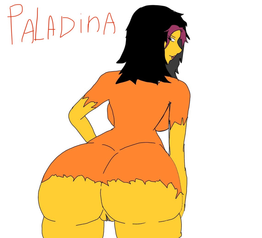 20th_century_studios accurate_art_style big_ass female gina_vendetti lisa_simpson_(cosplay) prisoner the_simpsons yellow_body yellow_skin