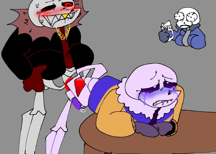 2d 3boys artist_request blush doggy_style humanoid male male_only milk outertale outertale_sans precum sans sans_au sanscest sex sweatdrop table tagme tagme_(artist) tears underfell underfell_sans undertale_(series) undertale_au walk-in