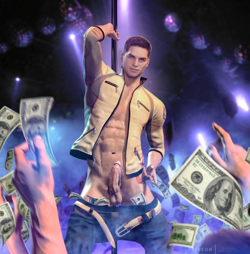 3d 3d_model brown_hair capcom daemoncollection gay himbo hunk leaking leaking_precum lean_body lean_muscle lift_shirt male male_focus male_only money nightclub partially_clothed piers_nivans presenting presenting_chest presenting_pecs presenting_penis resident_evil resident_evil_6 shirt_lift shirt_lift_via_mouth shirt_lifted shirt_lifted_by_self stripper stripper_pole stud tagme tipping yaoi