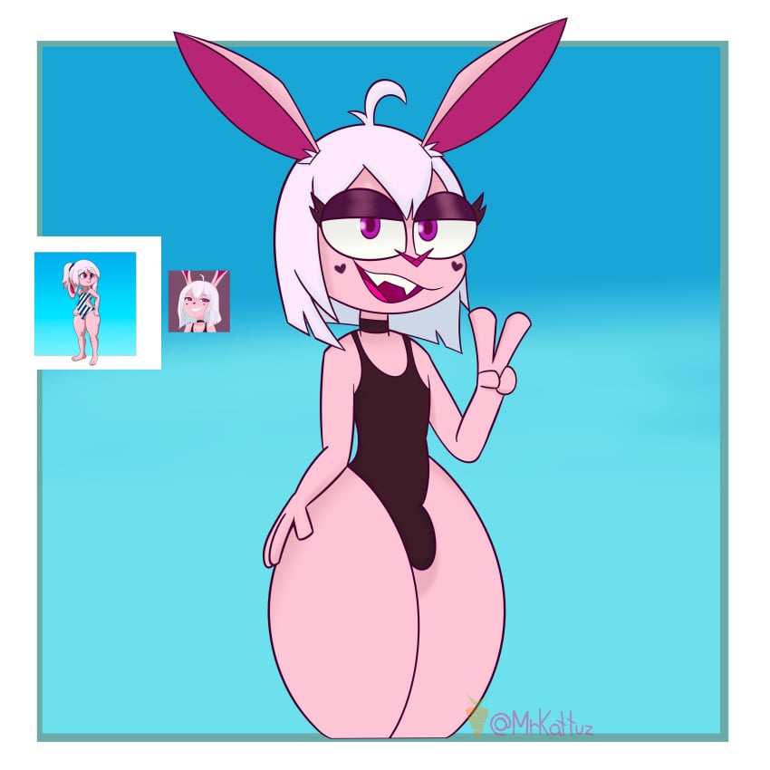 1:1 1:1_aspect_ratio 1boy 2d 2d_(artwork) 2d_artwork 4_fingers absurd_res absurd_resolution animal_nose anthro anthro_only ass big_ass big_butt border bulge bulge_through_clothing bunny bunny_boy bunny_ears bunny_girl bunny_tail bunnysuit butt clothed clothed_male cock dick digital_art digital_drawing digital_drawing_(artwork) digital_media digital_media_(artwork) digital_painting_(artwork) eyelashes eyes femboy femboy_focus fur furry furry_ass furry_ears furry_tail hair half-closed_eyes heart hearts hi_res high_resolution highres hips hips_wider_than_shoulders huge_ass huge_butt huge_thighs legs looking_at_viewer male male_only mrkattuz_(artist) narrowed_eyes nose open_mouth penis pink_body pink_fur pink_hair scketch short_hair smile smiling solo striped striped_bikini striped_clothing striped_panties sweater sweater_dress sweater_lift sweater_only symbol teeth teeth_showing teeth_visible thick thick_ass thick_legs thick_thighs tongue twitter_username v_sign white_border wide_hips