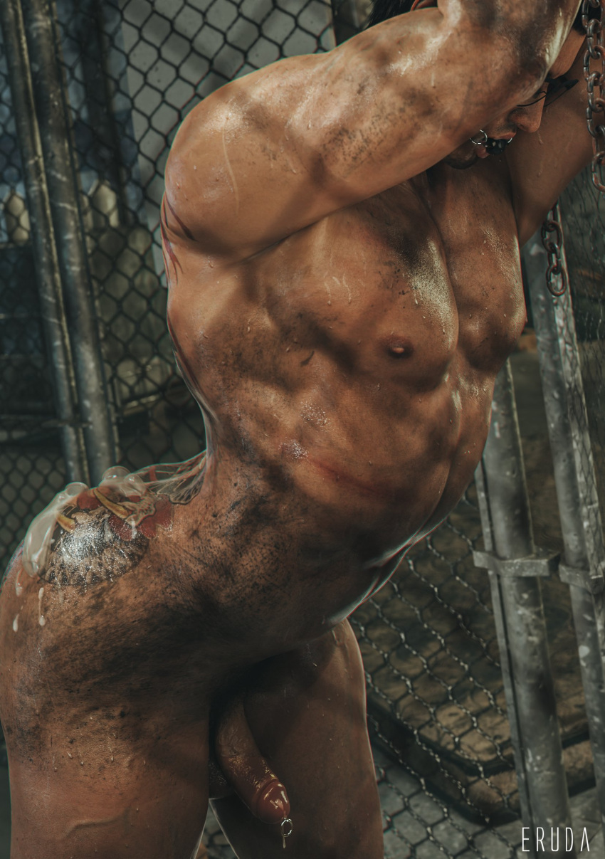 1boy 1human 3boys 3d 3d_model ball_gag ball_gagged black_hair bondage bound brown_eyes bruised cum cum_on_ass cumslut dirty dominated erection eruda_rgg gagged gay glasses hands_on_face kiryu_kazuma leaking leaking_cum male male/male/male male_focus male_only male_pov manhandled post_sex restrained rgg_studio ryuu_ga_gotoku sega solo solo_male sweaty sweaty_body tattoo_on_back twitter used used_condoms used_like_a_toy yakuza_(series)