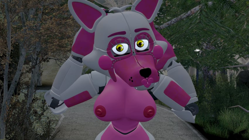 1girls 3d big_breasts female female_only five_nights_at_freddy's foxgirl funtime_foxy_(fnaf) funtime_foxy_(fnafsl) solo solo_female tagme