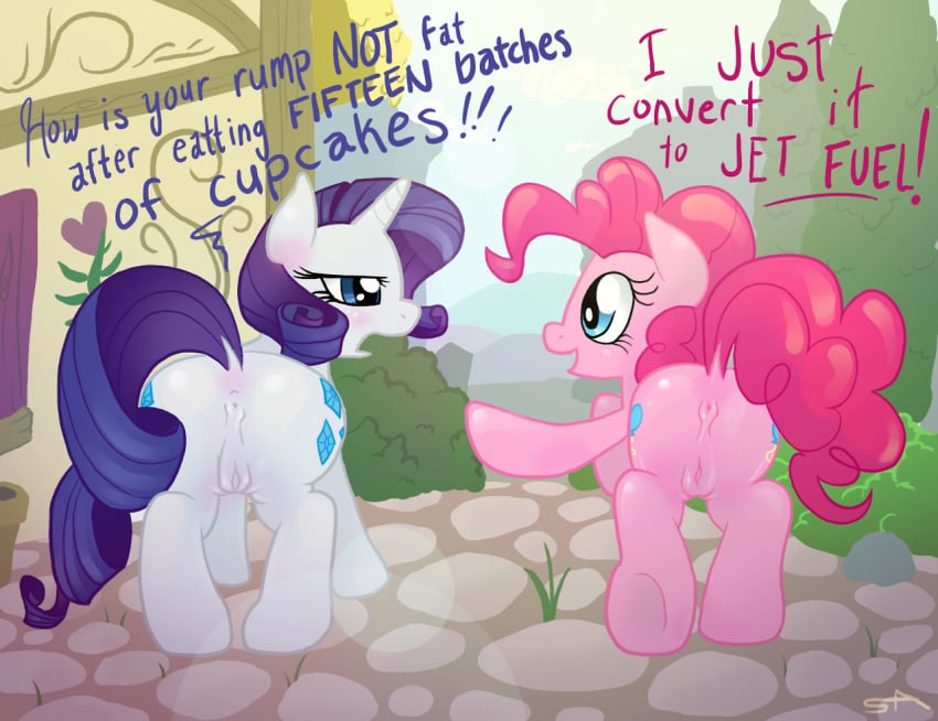 friendship_is_magic my_little_pony pinkie_pie_(mlp) rarity_(mlp) smooth_skin thepinkling