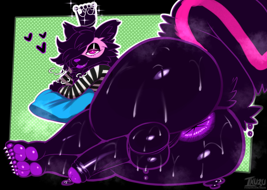 1boy anthro anus ass balls big_ass bottomless bubble_butt clothing commission crown fat_ass feet femboy huge_ass inuzu large_ass looking_at_viewer looking_back male male_only penis rose_(razzldazzlrose) skunk solo sweat sweaty_ass sweaty_balls thick_ass thick_thighs wide_hips