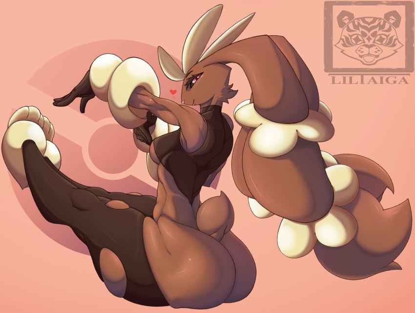 1girls animal_ears anthro ass big_ass big_butt breasts brown_body brown_fur bunny_ears bunny_girl female female_only fur furry generation_4_pokemon lagomorph leporid liltaiga4 long_ears lopunny mammal mega_evolution mega_lopunny nintendo pink_eyes pokemon pokemon_(species) pose solo tan_body tan_fur underboob