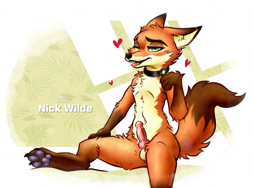 anthro canid canine disney fox genitals hi_res knot male male_only mammal nick_wilde nightfury2020 penis redfoxling solo zootopia zootopia+