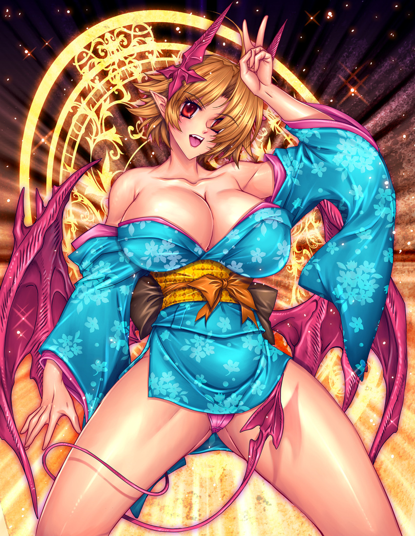 big_breasts breasts disgaea disgaea_rpg huge_breasts john_r large_breasts lucy_(disgaea_rpg) nippon_ichi_software skimpy_clothes thick_thighs thighs yukata