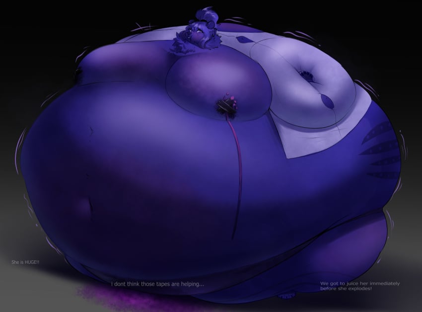 big_breasts blueberry_inflation breasts fruityshork furry lactating_juice lactation lactation_denial spherical_inflation sunken_head sunken_limbs taped_nipples thick_thighs wide_hips