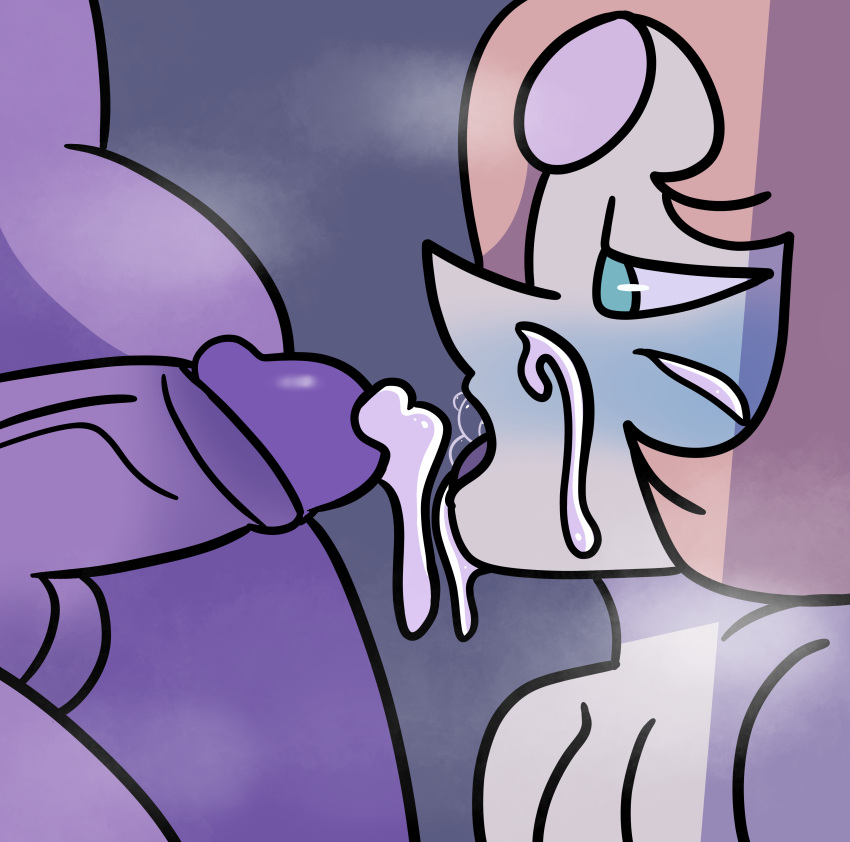 1futa 1girls 2023 amethyst_(steven_universe) blue_eyes blush cartoon_network chubby cum cum_in_mouth cum_on_face drawinecchi drawinecchi2 duo erect_penis erection facial fellatio female female_focus foreskin futa_on_female futanari gem_(species) humanoid humanoid_genitalia humanoid_penis naked no_bra nude_female open_mouth oral pearl_(steven_universe) penis purple_body purple_skin saliva_bubble self_upload sex simple_background steam steamy_penis steven_universe