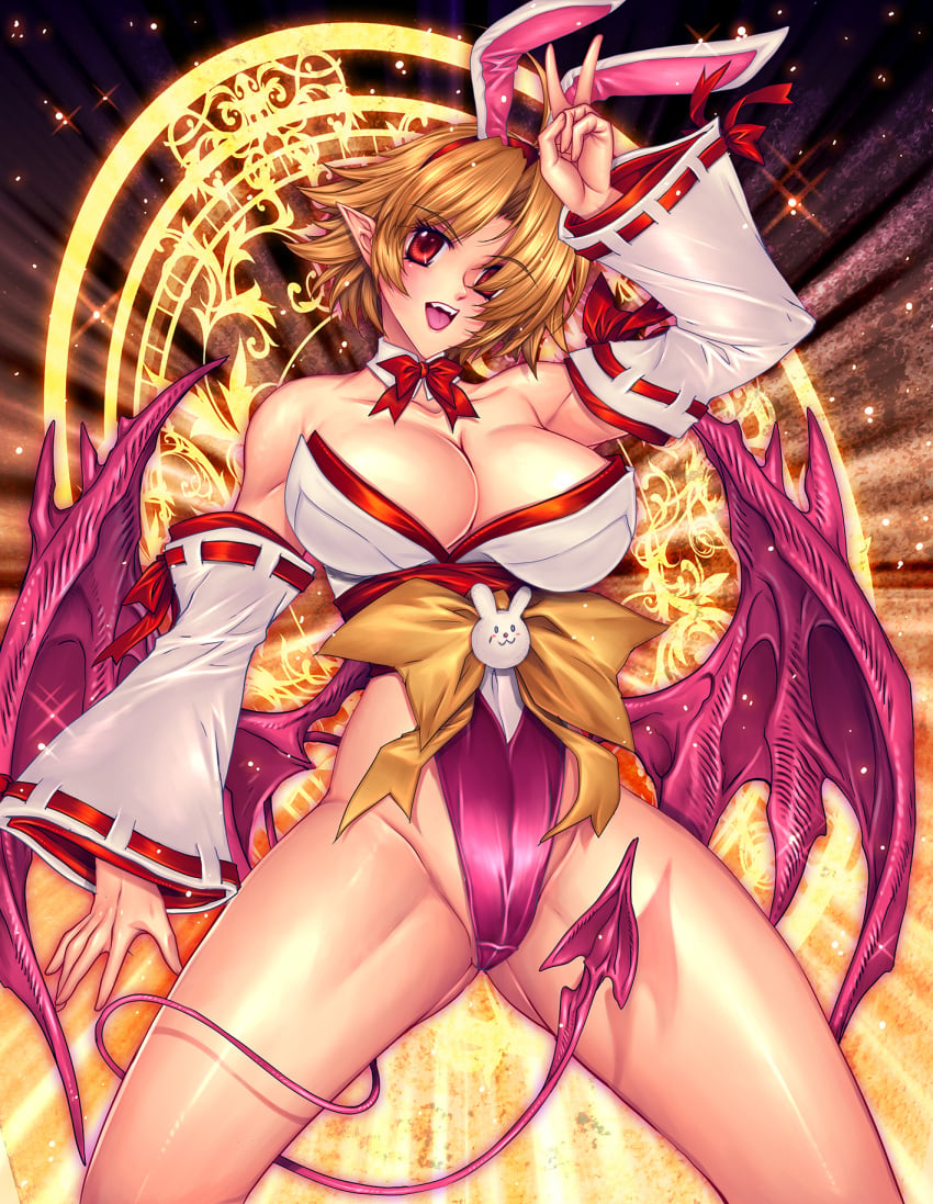 breasts disgaea disgaea_rpg john_r large_breasts lucy_(disgaea_rpg) nippon_ichi_software shrine_maiden skimpy_clothes thick_thighs thighs