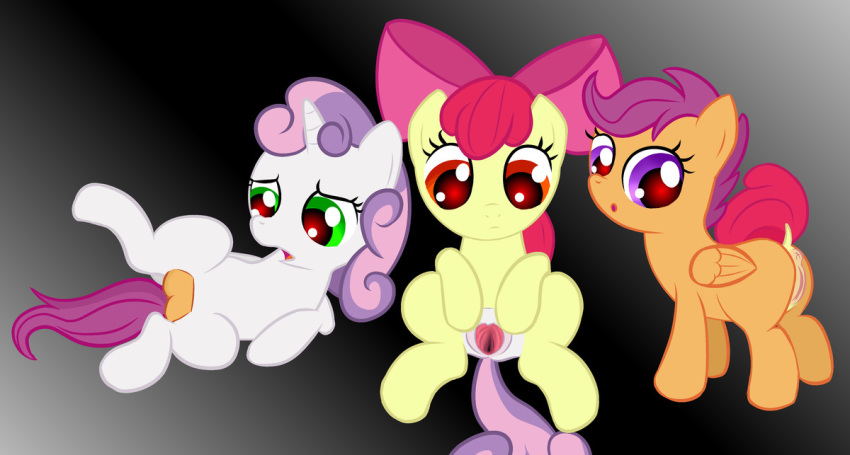 apple_bloom_(mlp) cutie_mark_crusaders friendship_is_magic my_little_pony ohohokapi scootaloo_(mlp) smooth_skin sweetie_belle_(mlp)