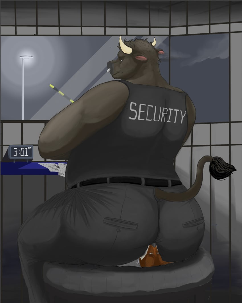 anthro anus ass belly big_butt bovid bovine butt_crush butt_fetish butt_sniffing canid canine cattle clothed clothing duo extreme_size_difference eye_roll facesitting facial_piercing fox hand_on_butt hi_res horn iridescentgrandidierite male male/male mammal nose_piercing overweight overweight_anthro piercing sitting sitting_on_another size_difference slightly_chubby slightly_chubby_anthro slightly_chubby_male sniffing thick_thighs