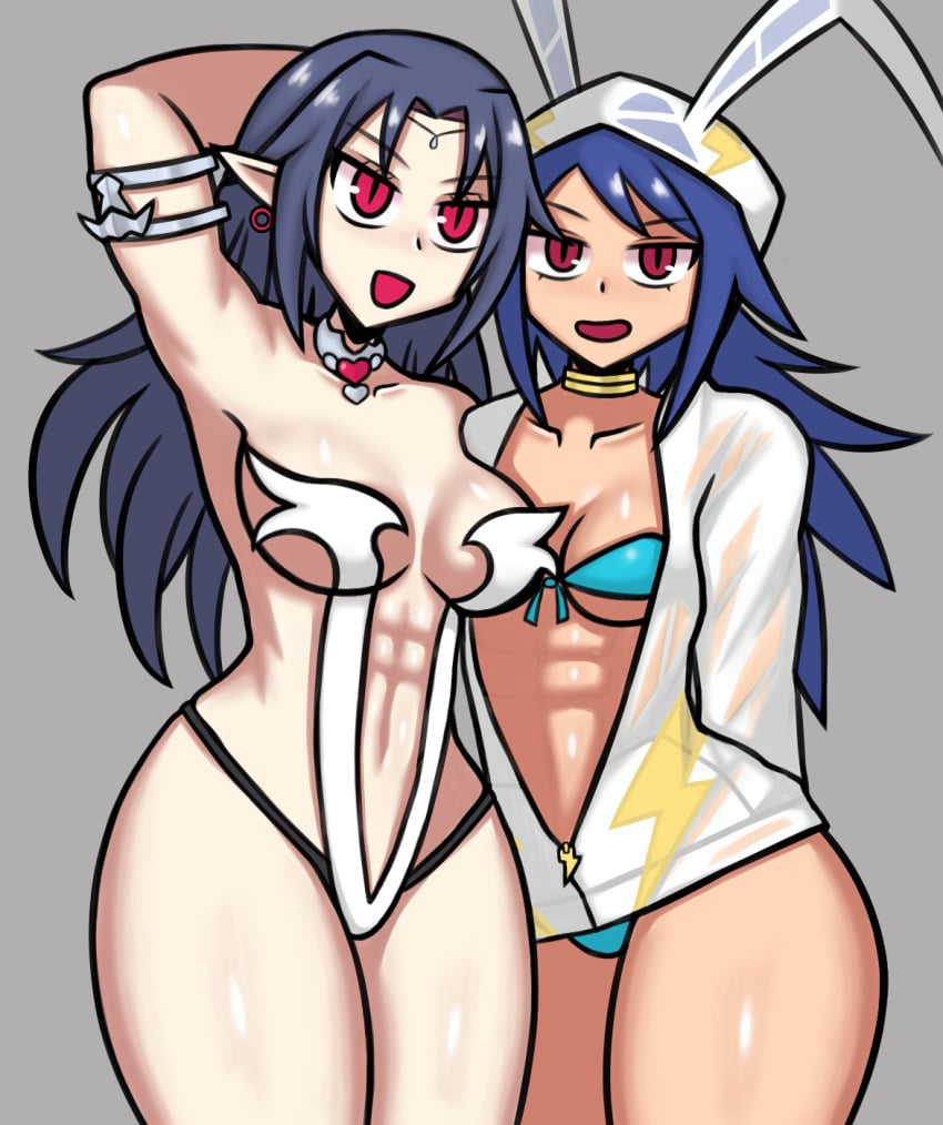 bikini breasts disgaea disgaea_6 disgaea_rpg laharl laharl-chan large_breasts leaderbone melodia muscular_female nippon_ichi_software one-piece_swimsuit skimpy_bikini thighs thunderlord_laharl thunderlord_laharl-chan