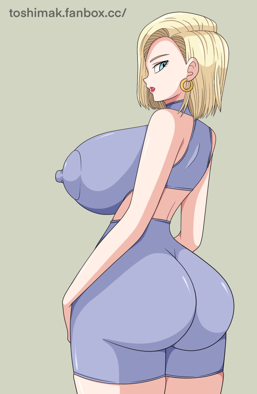 1girls alternate_version_available android_18 blonde blonde_hair blonde_hair_female blue_eyes blue_eyes_female cameltoe cleavage curvy dragon_ball erect_nipples female gigantic_breasts huge_areolae huge_ass puffy_nipples red_lips short_hair short_hair_female thick_lips toshiso voluptuous wide_hips yellow_hair