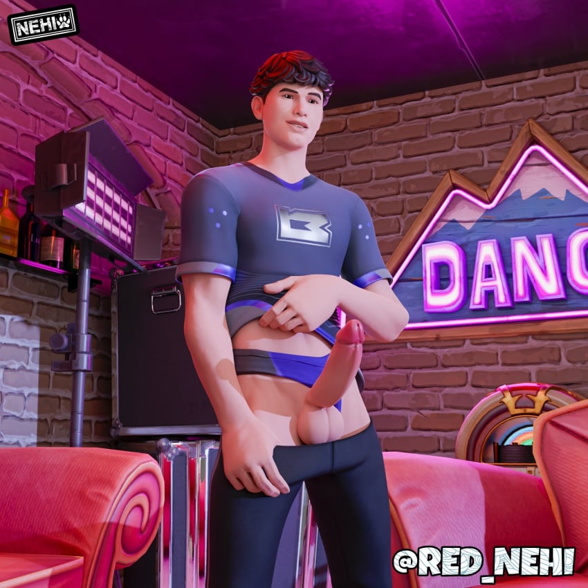 1boy bugha fortnite male_focus male_only masculine penis red_nehi solo underwear undressing