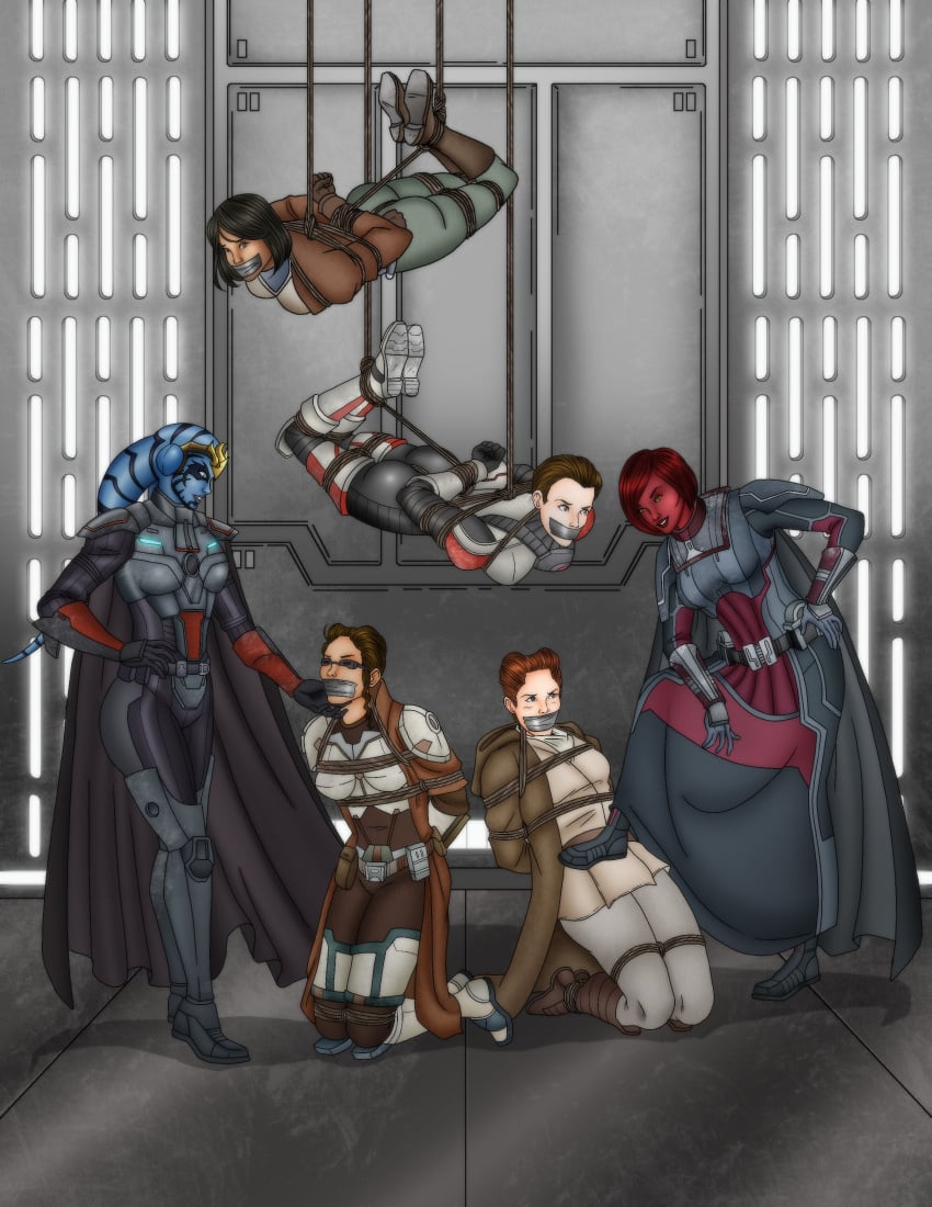 bondage bound bowen12a gag gagged group multiple_girls restrained sith sith_pureblood star_wars twi'lek